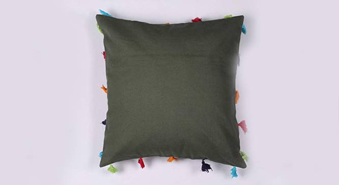 Bay Green Modern 14x14 Inches Cotton Cushion Cover (Green, 35 x 35 cm  (14" X 14") Cushion Size) by Urban Ladder - Front View Design 1 - 483593