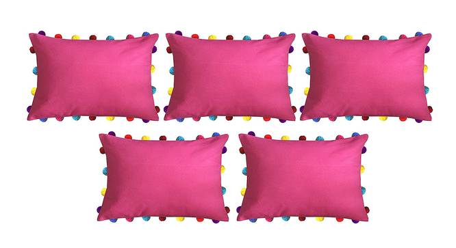Sky Pink Modern 14x20 Inches Cotton Cushion Cover - Set of 5 (Pink, 36 x 51 cm  (14" X 20") Cushion Size) by Urban Ladder - Front View Design 1 - 483613