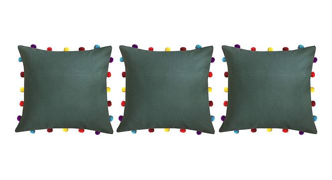 Annabella Green Modern 16x16 Inches Cotton Cushion Cover -Set of 3 (Green, 41 x 41 cm  (16" X 16") Cushion Size) by Urban Ladder - Front View Design 1 - 483616