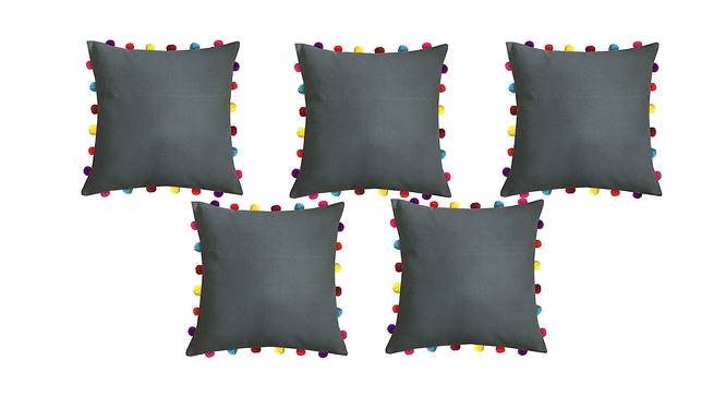 Priscilla Grey Modern 18x18 Inches Cotton Cushion Cover -Set of 5 (Grey, 46 x 46 cm  (18" X 18") Cushion Size) by Urban Ladder - Front View Design 1 - 483619