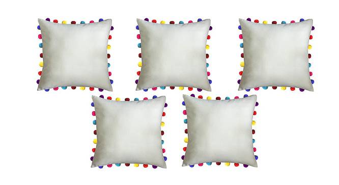 Alora White Modern 20x20 Inches Cotton Cushion Cover - Set of 5 (White, 51 x 51 cm  (20" X 20") Cushion Size) by Urban Ladder - Front View Design 1 - 483620