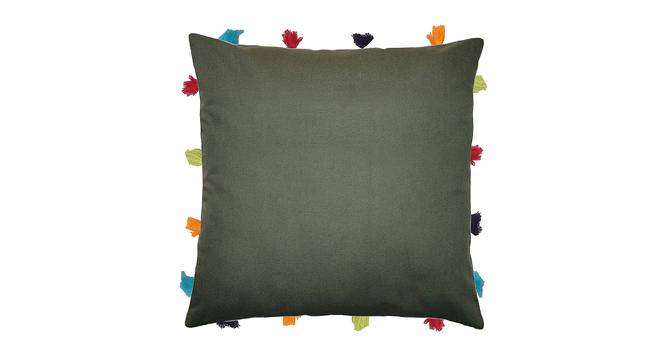 Simone Green Modern 14x14 Inches Cotton Cushion Cover - Set of 5 (Green, 35 x 35 cm  (14" X 14") Cushion Size) by Urban Ladder - Cross View Design 1 - 483667