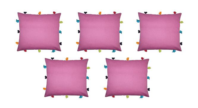 Max Violet Modern 12x12 Inches Cotton Cushion Cover - Set of 5 (30 x 30 cm  (12" X 12") Cushion Size, Violet) by Urban Ladder - Front View Design 1 - 483691