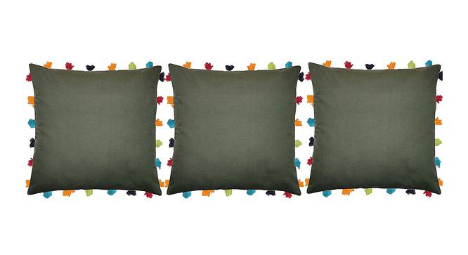 William Grey Modern 18x18 Inches Cotton Cushion Cover -Set of 3 (Grey, 46 x 46 cm  (18" X 18") Cushion Size) by Urban Ladder - Front View Design 1 - 483700