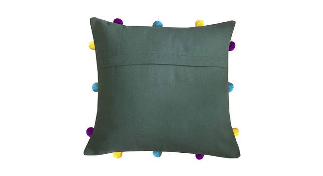 Ezra Green Modern 12x12 Inches Cotton Cushion Cover (Green, 30 x 30 cm  (12" X 12") Cushion Size) by Urban Ladder - Front View Design 1 - 483707
