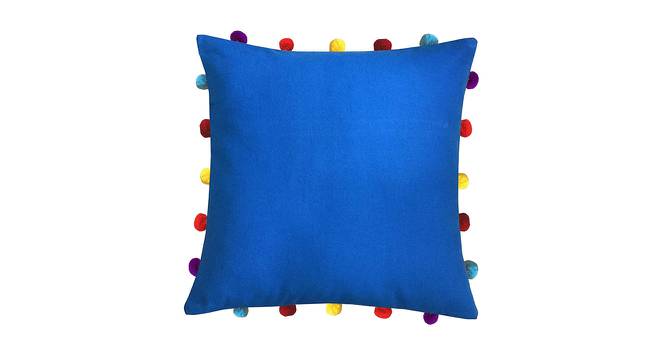 Lilianna Blue Modern 16x16 Inches Cotton Cushion Cover (Blue, 41 x 41 cm  (16" X 16") Cushion Size) by Urban Ladder - Cross View Design 1 - 483878
