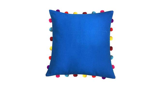 Jenna Blue Modern 18x18 Inches Cotton Cushion Cover -Set of 3 (Blue, 46 x 46 cm  (18" X 18") Cushion Size) by Urban Ladder - Cross View Design 1 - 483881