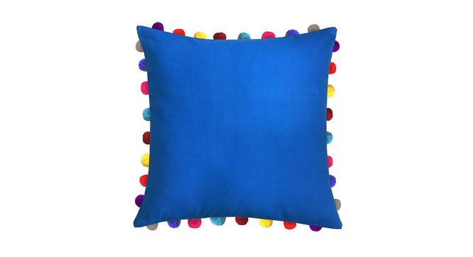 Anne Blue Modern 24x24 Inches Cotton Cushion Cover (Blue, 61 x 61 cm  (24" X 24") Cushion Size) by Urban Ladder - Cross View Design 1 - 483883