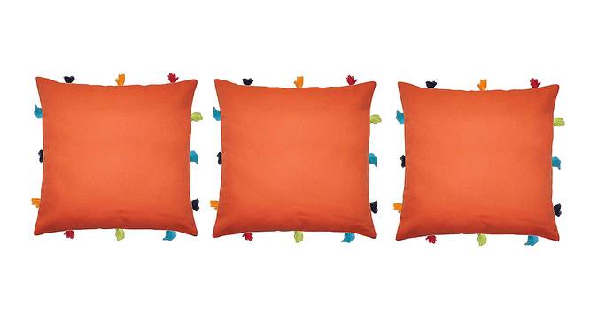 Gus Red Modern 12x12 Inches Cotton Cushion Cover -Set of 3 (Red, 30 x 30 cm  (12" X 12") Cushion Size) by Urban Ladder - Front View Design 1 - 483888