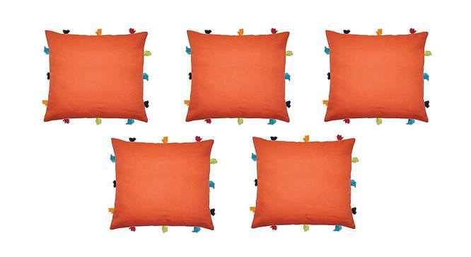 Reid Red Modern 12x12 Inches Cotton Cushion Cover - Set of 5 (Red, 30 x 30 cm  (12" X 12") Cushion Size) by Urban Ladder - Front View Design 1 - 483889