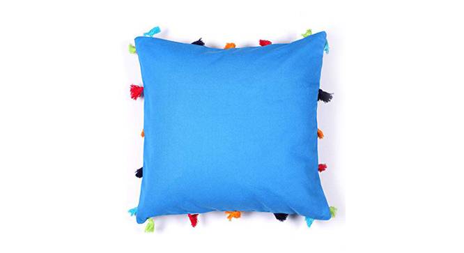 Brooks Blue Modern 18x18 Inches Cotton Cushion Cover (Blue, 46 x 46 cm  (18" X 18") Cushion Size) by Urban Ladder - Front View Design 1 - 483900