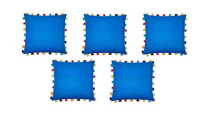 Jay Blue Modern 20x20 Inches Cotton Cushion Cover - Set of 5 (Blue, 51 x 51 cm  (20" X 20") Cushion Size) by Urban Ladder - Front View Design 1 - 483903
