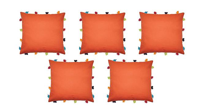 Rebel Red Modern 14x14 Inches Cotton Cushion Cover - Set of 5 (Red, 35 x 35 cm  (14" X 14") Cushion Size) by Urban Ladder - Front View Design 1 - 483992