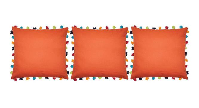 Elizabeth Red Modern 24x24 Inches Cotton Cushion Cover -Set of 3 (Red, 61 x 61 cm  (24" X 24") Cushion Size) by Urban Ladder - Front View Design 1 - 483999