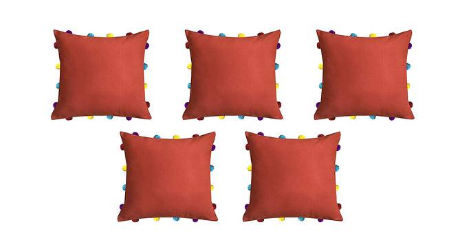 Hunter Red Modern 14x14 Inches Cotton Cushion Cover - Set of 5 (Red, 35 x 35 cm  (14" X 14") Cushion Size) by Urban Ladder - Front View Design 1 - 484010
