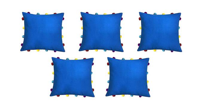Sariyah Blue Modern 14x14 Inches Cotton Cushion Cover - Set of 5 (Blue, 35 x 35 cm  (14" X 14") Cushion Size) by Urban Ladder - Front View Design 1 - 484011