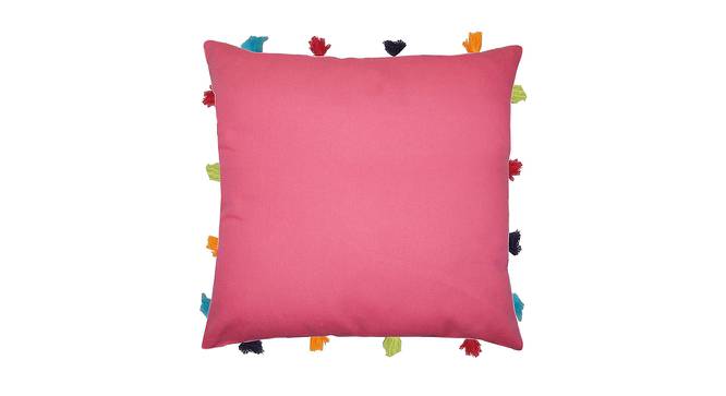 Rain Pink Modern 14x14 Inches Cotton Cushion Cover - Set of 5 (Pink, 35 x 35 cm  (14" X 14") Cushion Size) by Urban Ladder - Cross View Design 1 - 484060