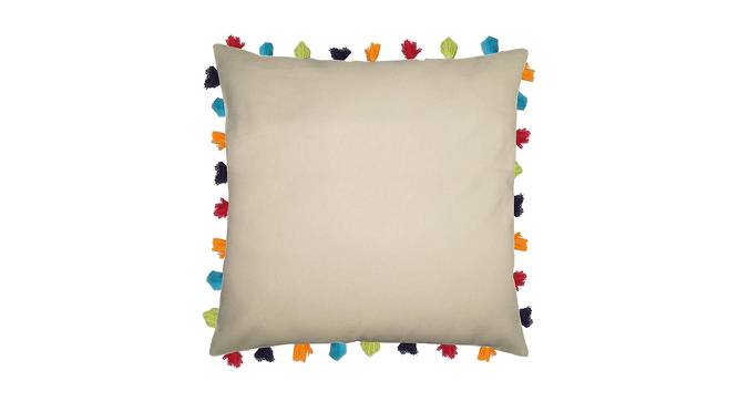 Cersei Beige Modern 24x24 Inches Cotton Cushion Cover -Set of 3 (Beige, 61 x 61 cm  (24" X 24") Cushion Size) by Urban Ladder - Cross View Design 1 - 484067