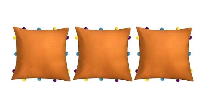 Khaleesi Orange Modern 12x12 Inches Cotton Cushion Cover -Set of 3 (Orange, 30 x 30 cm  (12" X 12") Cushion Size) by Urban Ladder - Front View Design 1 - 484100