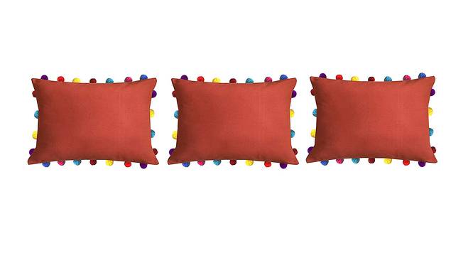 Aya Red Modern 14x20 Inches Cotton Cushion Cover - Set of 3 (Red, 36 x 51 cm  (14" X 20") Cushion Size) by Urban Ladder - Front View Design 1 - 484101
