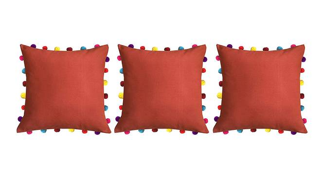 Alejandra Red Modern 18x18 Inches Cotton Cushion Cover -Set of 3 (Red, 46 x 46 cm  (18" X 18") Cushion Size) by Urban Ladder - Front View Design 1 - 484105
