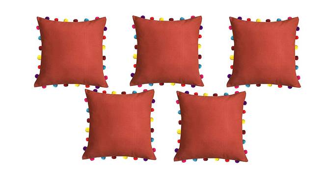Zelda Red Modern 18x18 Inches Cotton Cushion Cover -Set of 5 (Red, 46 x 46 cm  (18" X 18") Cushion Size) by Urban Ladder - Front View Design 1 - 484106
