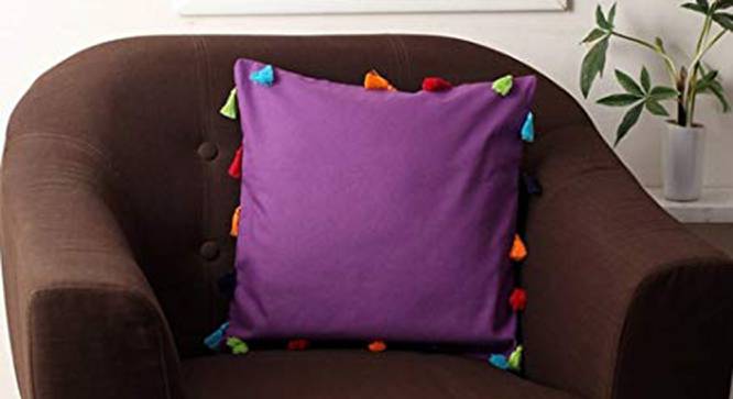 Bradford Purple Modern 18x18 Inches Cotton Cushion Cover (Purple, 46 x 46 cm  (18" X 18") Cushion Size) by Urban Ladder - Cross View Design 1 - 484161