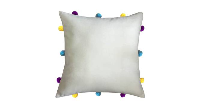Harmoni White Modern 12x12 Inches Cotton Cushion Cover (White, 30 x 30 cm  (12" X 12") Cushion Size) by Urban Ladder - Cross View Design 1 - 484169