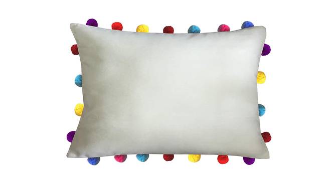 Princess White Modern 14x20 Inches Cotton Cushion Cover - Set of 5 (White, 36 x 51 cm  (14" X 20") Cushion Size) by Urban Ladder - Cross View Design 1 - 484174