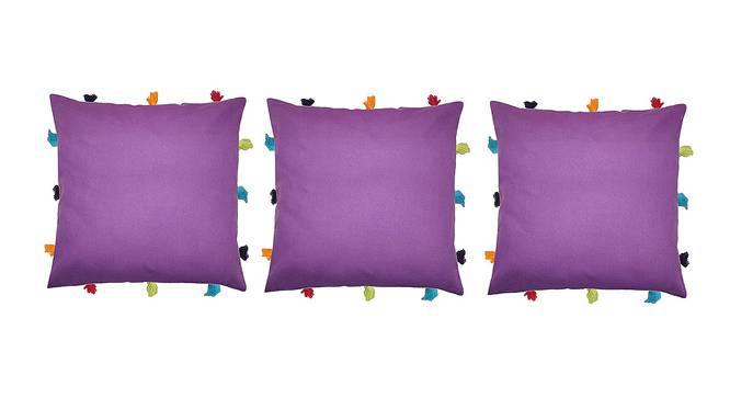 Grayson Purple Modern 12x12 Inches Cotton Cushion Cover -Set of 3 (Purple, 30 x 30 cm  (12" X 12") Cushion Size) by Urban Ladder - Front View Design 1 - 484184