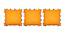 Mila Orange Modern 14x14 Inches Cotton Cushion Cover - Set of 3 (Orange, 35 x 35 cm  (14" X 14") Cushion Size) by Urban Ladder - Front View Design 1 - 484191
