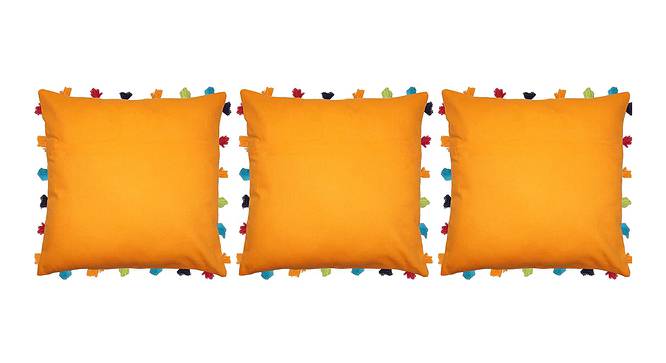 Thomas Orange Modern 18x18 Inches Cotton Cushion Cover -Set of 3 (Orange, 46 x 46 cm  (18" X 18") Cushion Size) by Urban Ladder - Front View Design 1 - 484195