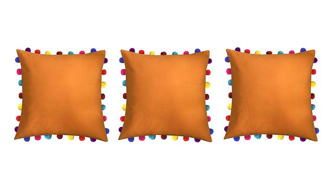 Ivanna Orange Modern 20x20 Inches Cotton Cushion Cover -Set of 3 (Orange, 51 x 51 cm  (20" X 20") Cushion Size) by Urban Ladder - Front View Design 1 - 484211