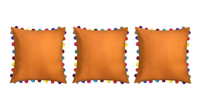 Allyson Orange Modern 24x24 Inches Cotton Cushion Cover -Set of 3 (Orange, 61 x 61 cm  (24" X 24") Cushion Size) by Urban Ladder - Front View Design 1 - 484214