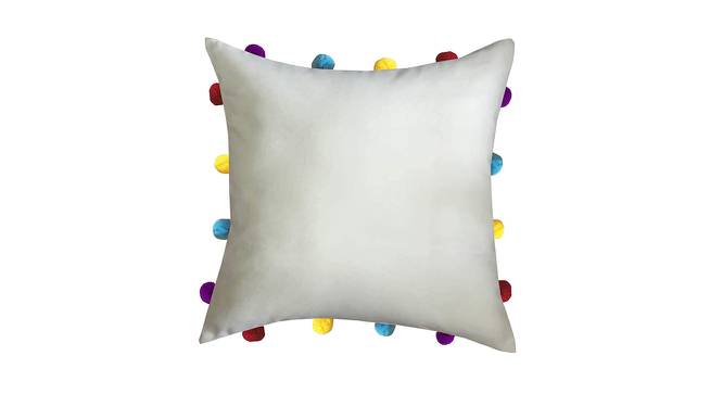 Anika White Modern 14x14 Inches Cotton Cushion Cover (White, 35 x 35 cm  (14" X 14") Cushion Size) by Urban Ladder - Cross View Design 1 - 484262