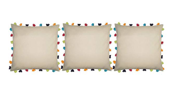 Weyeneth Beige Modern 20x20 Inches Cotton Cushion Cover -Set of 3 (Beige, 51 x 51 cm  (20" X 20") Cushion Size) by Urban Ladder - Front View Design 1 - 484284