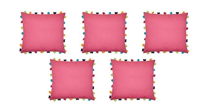 Glenn Pink Modern 20x20 Inches Cotton Cushion Cover - Set of 5 (Pink, 51 x 51 cm  (20" X 20") Cushion Size) by Urban Ladder - Front View Design 1 - 484287