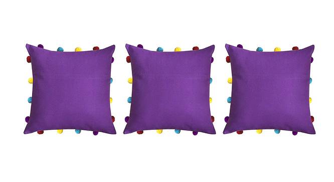 Ramona Purple Modern 14x14 Inches Cotton Cushion Cover - Set of 3 (Purple, 35 x 35 cm  (14" X 14") Cushion Size) by Urban Ladder - Front View Design 1 - 484294