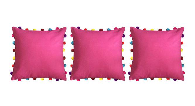Mikayla Pink Modern 18x18 Inches Cotton Cushion Cover -Set of 3 (Pink, 46 x 46 cm  (18" X 18") Cushion Size) by Urban Ladder - Front View Design 1 - 484298