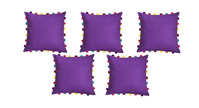 Alanna Purple Modern 18x18 Inches Cotton Cushion Cover -Set of 5 (Purple, 46 x 46 cm  (18" X 18") Cushion Size) by Urban Ladder - Front View Design 1 - 484299