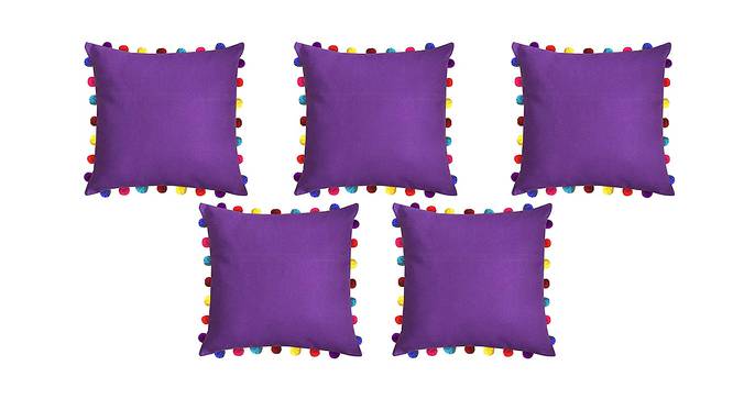 Adrianna Purple Modern 20x20 Inches Cotton Cushion Cover - Set of 5 (Purple, 51 x 51 cm  (20" X 20") Cushion Size) by Urban Ladder - Front View Design 1 - 484304