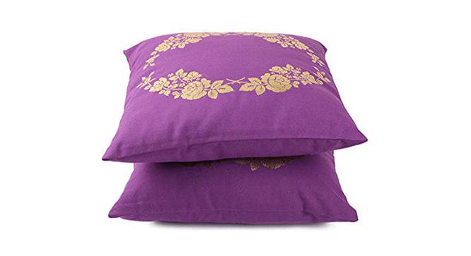 Theo Violet Abstract 16x16 Inches Cotton Cushion Cover- Set of 2 (41 x 41 cm  (16" X 16") Cushion Size, Violet) by Urban Ladder - Cross View Design 1 - 484350