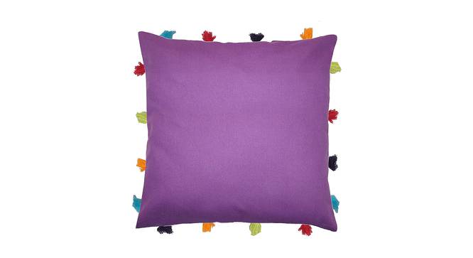 Mae Purple Modern 14x14 Inches Cotton Cushion Cover - Set of 3 (Purple, 35 x 35 cm  (14" X 14") Cushion Size) by Urban Ladder - Cross View Design 1 - 484356