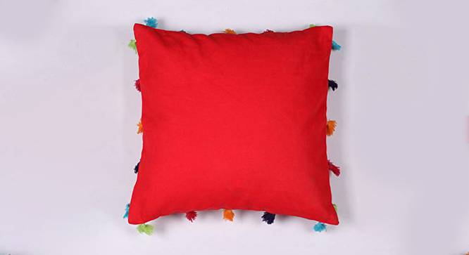 Ender Red Modern 12x12 Inches Cotton Cushion Cover (Red, 30 x 30 cm  (12" X 12") Cushion Size) by Urban Ladder - Front View Design 1 - 484380