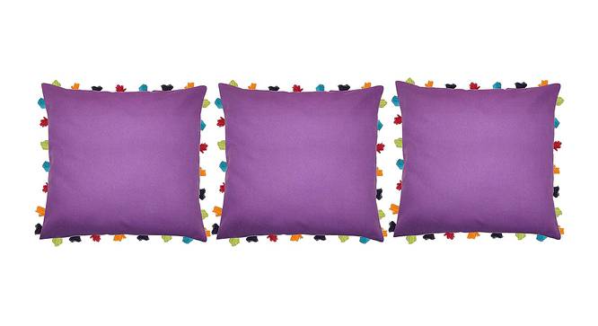 Bran Purple Modern 20x20 Inches Cotton Cushion Cover -Set of 3 (Purple, 51 x 51 cm  (20" X 20") Cushion Size) by Urban Ladder - Front View Design 1 - 484390