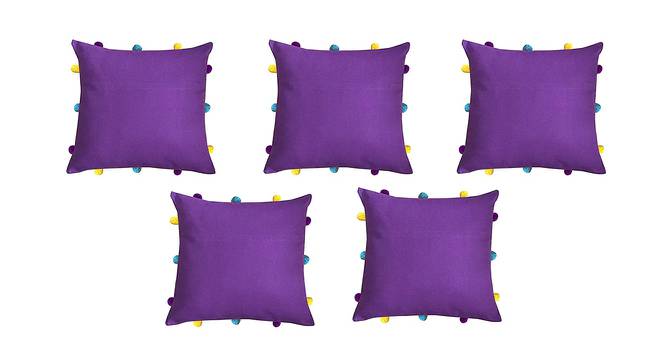 Rosalia Purple Modern 12x12 Inches Cotton Cushion Cover - Set of 5 (Purple, 30 x 30 cm  (12" X 12") Cushion Size) by Urban Ladder - Front View Design 1 - 484394
