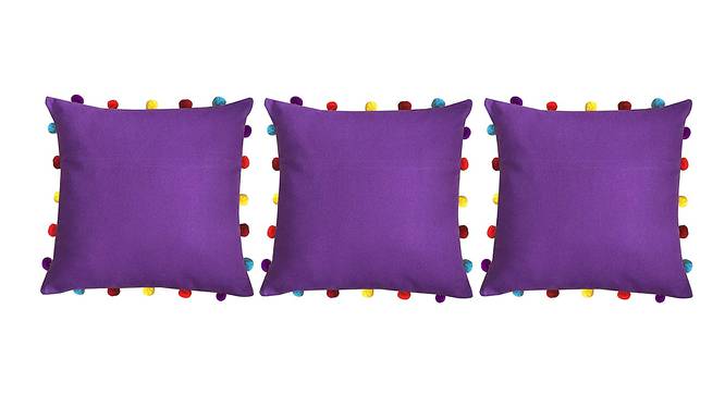 Bailee Purple Modern 16x16 Inches Cotton Cushion Cover -Set of 3 (Purple, 41 x 41 cm  (16" X 16") Cushion Size) by Urban Ladder - Front View Design 1 - 484397