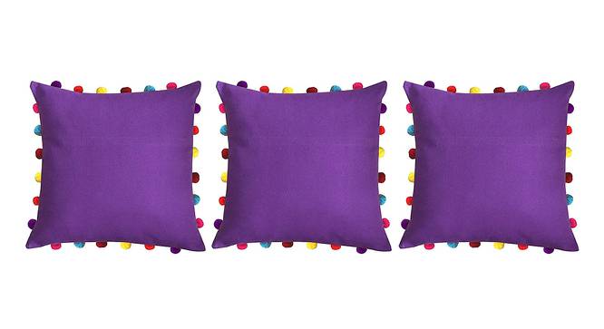 Amirah Purple Modern 18x18 Inches Cotton Cushion Cover -Set of 3 (Purple, 46 x 46 cm  (18" X 18") Cushion Size) by Urban Ladder - Front View Design 1 - 484399