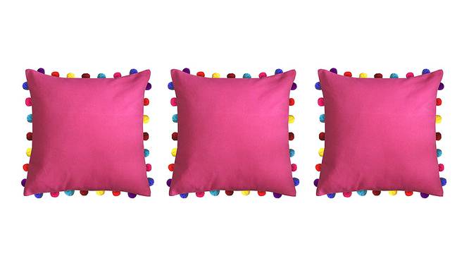 Reina Pink Modern 20x20 Inches Cotton Cushion Cover -Set of 3 (Pink, 51 x 51 cm  (20" X 20") Cushion Size) by Urban Ladder - Front View Design 1 - 484402