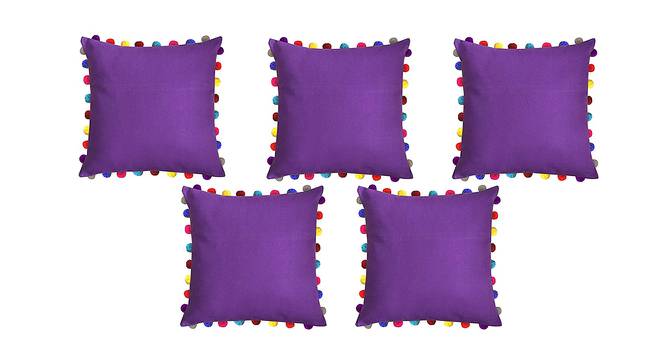 Liberty Purple Modern 24x24Inches Cotton Cushion Cover - Set of 5 (Purple, 61 x 61 cm  (24" X 24") Cushion Size) by Urban Ladder - Front View Design 1 - 484404